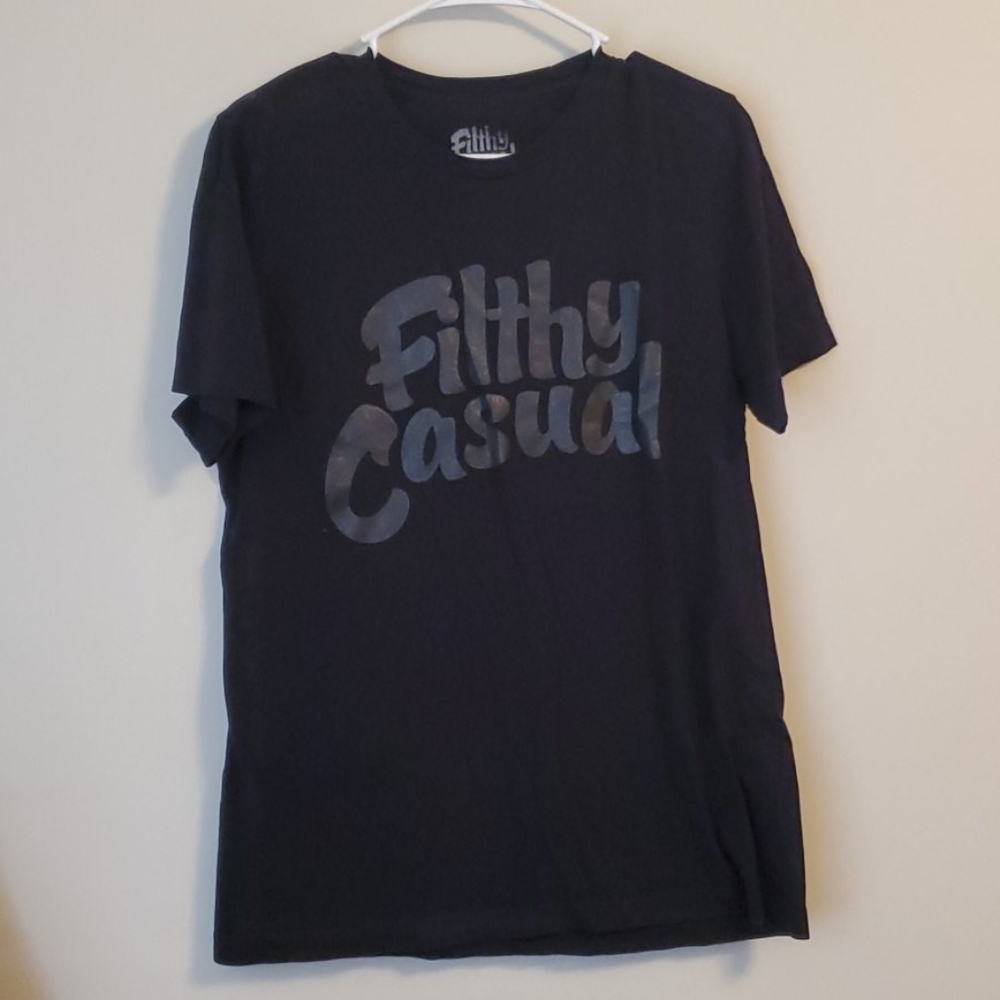 FILTHY CASUAL black on black gamer shirt